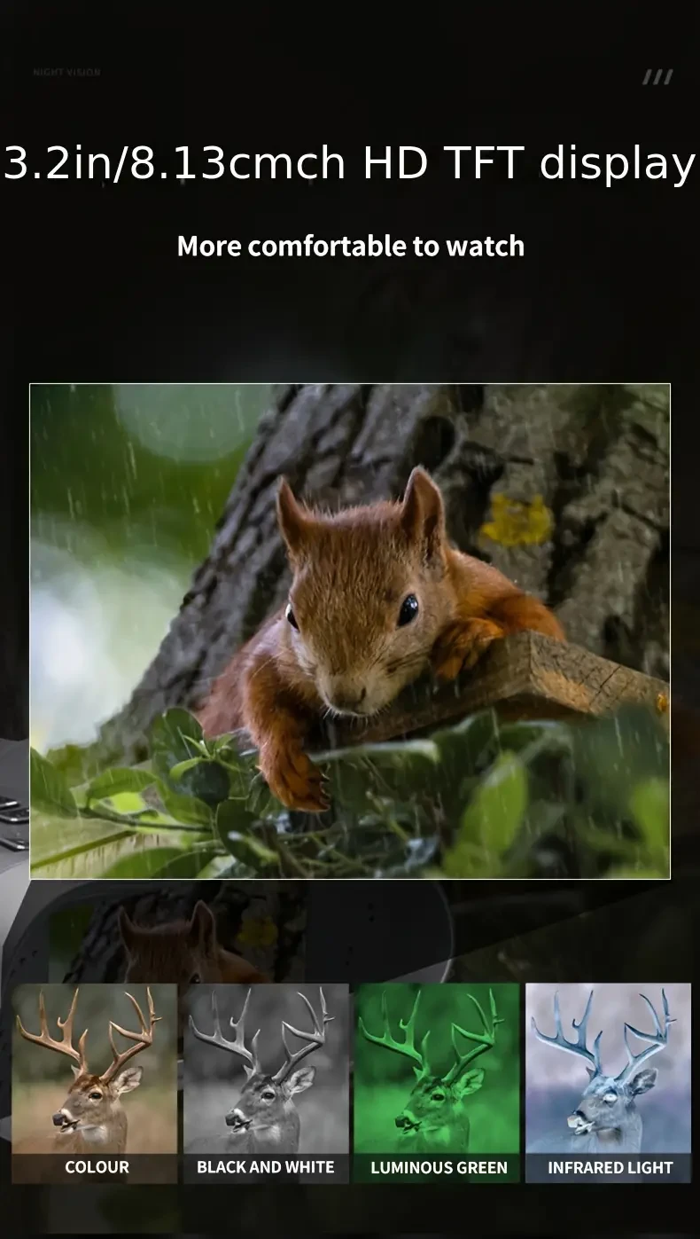 32GB 4K Infrared Digital Night Vision Goggles - Hunting & Fishing Binoculars with 3.2-inch Screen, Small Camera, and Night Vision Capability for Camping and Outdoor Adventures - Capture Stunning Photos and Videos