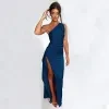 Sexy One-shoulder Backless Split Dress Summer