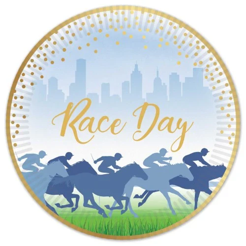 Bulk Pack Paper Plates - "Race Day Hot Stamped" (50 units)