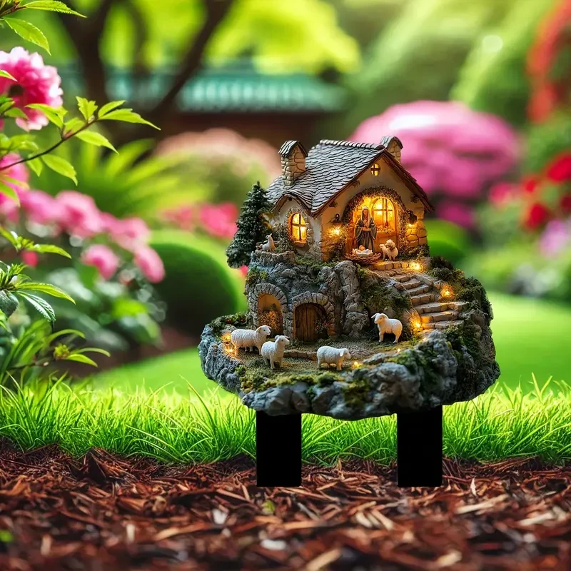 Classic Nativity Scene Acrylic Garden Sign 29.97cm x 22.35cm