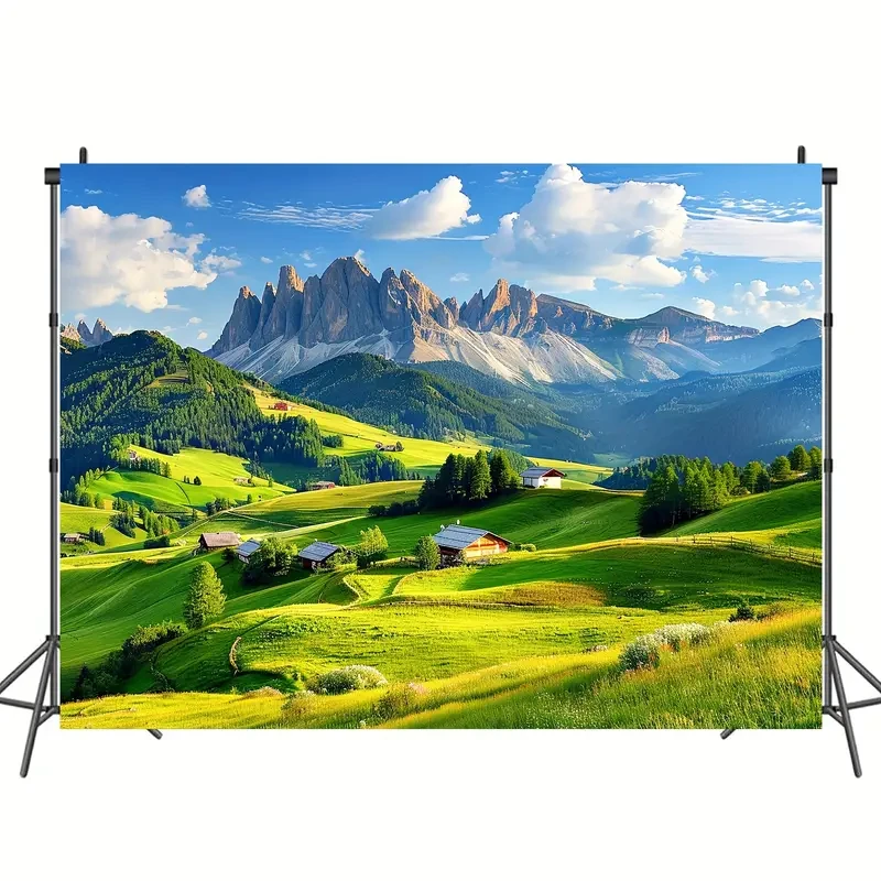 Versatile Mountain Landscape Tapestry - Blacklight Reactive Wall Hanging