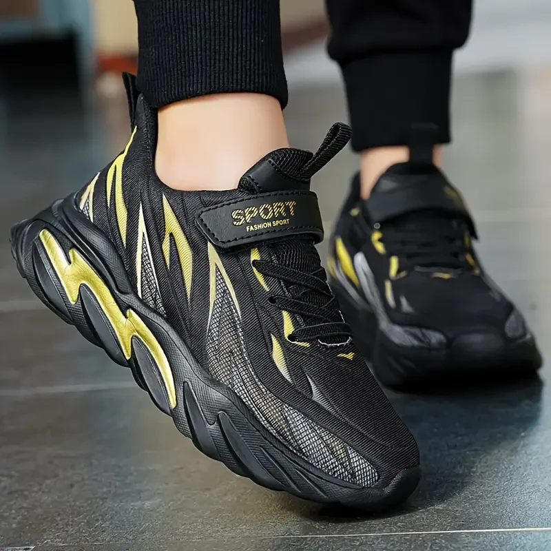 Boy's Trendy Flame Pattern Chunky Shoes