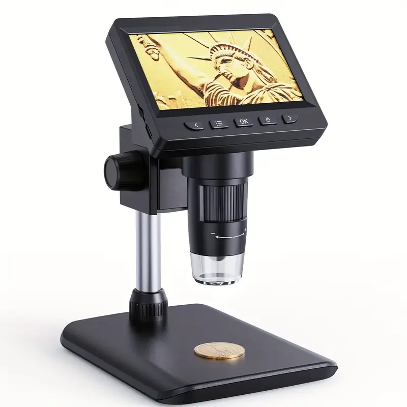 1000X Zoom HD Microscope - 1080P High-Resolution, 8 LED Illumination, Realistic Image Capture for Education and Research