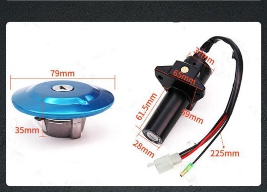 Motorcycle YBR125 Lock Set Ignition Tank Cover Electric Door Lock