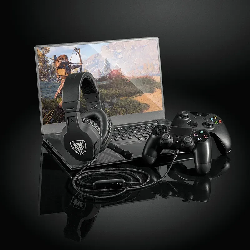 Gaming PS4 Headset Gamer PC Stereo Gaming Headphones Wired Control with Microphone For Computer Xbox One TV Gamer Bass Casque