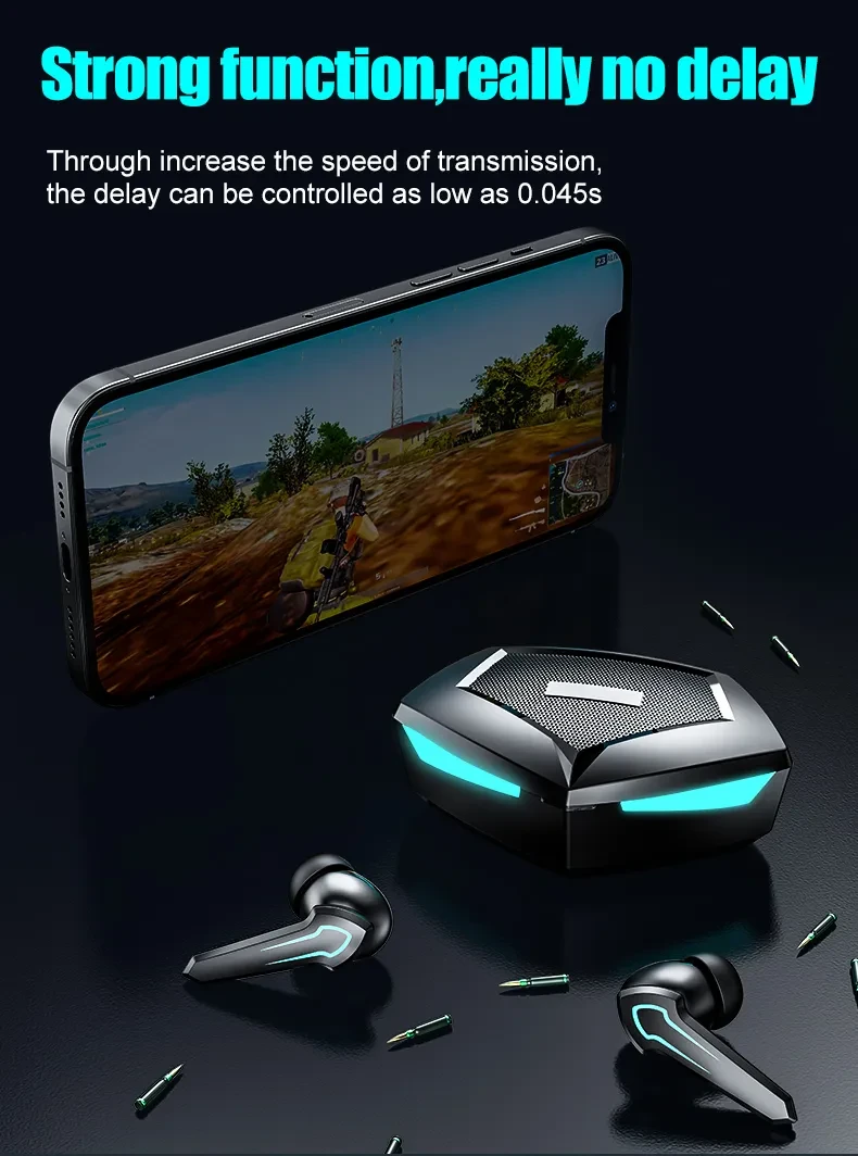 TWS Gaming Headset Gamer Without Delay 360 Stereo Wireless Bluetooth 5.1 Headphones Sports Earplugs With Microphone 10 Hours