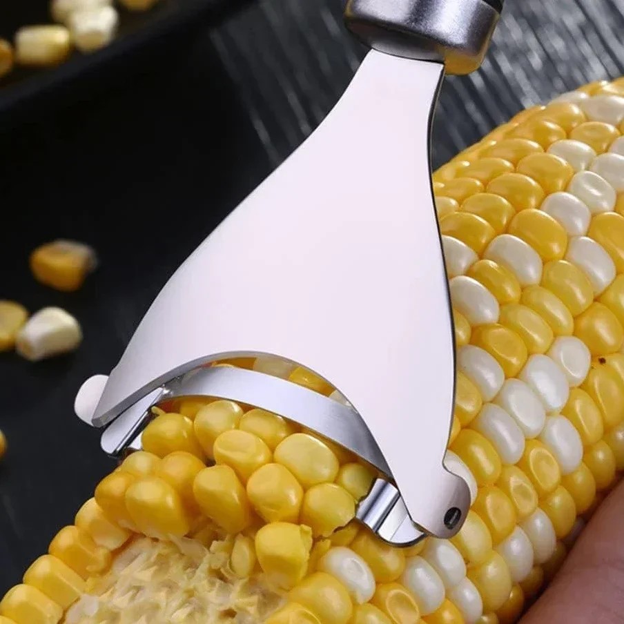 Stainless Steel Serrated Corn Peeler  Efficient Corn Shaver, Thresher & Multi-Functional Kitchen Gadget