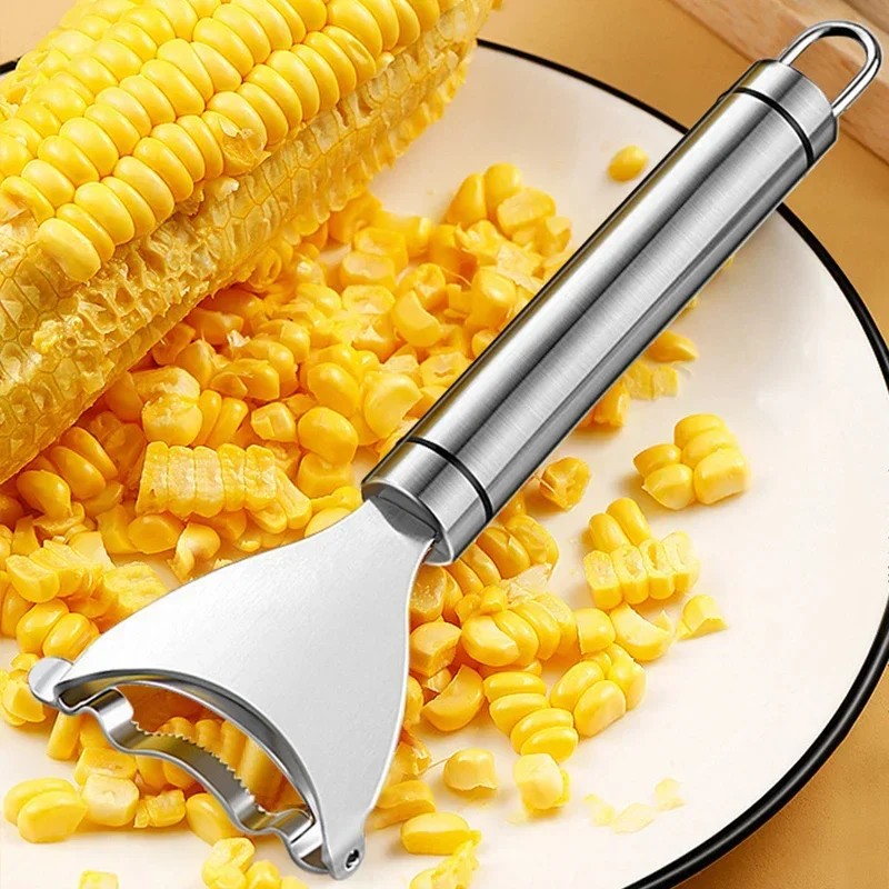 Stainless Steel Serrated Corn Peeler  Efficient Corn Shaver, Thresher & Multi-Functional Kitchen Gadget