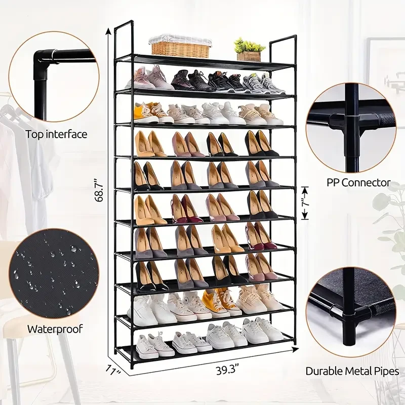 10 Tier Extra Wide Shoe Rack shoe rack, shoe storage organizer