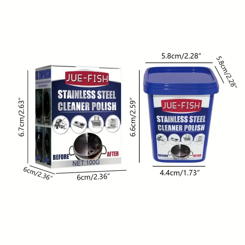 100g [Strong Dirt Removal] Stainless Steel Cleaning Paste Kitchen Stove Cleaning Paste