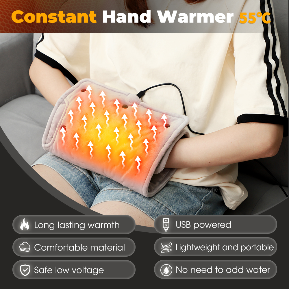 Portable Electric Hand Warmer Heating Pad  Constant Temperature Heated Blanket & Long-Lasting Warmth Mat