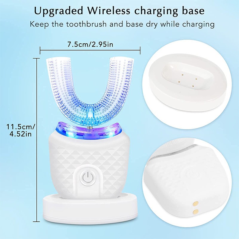 U-Shaped Ultrasonic Childrens Electric Toothbrush  360 Whitening Silicone Automatic Toothbrush