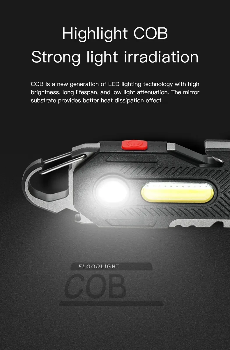 Multifunctional Emergency Light Convenient Keychain