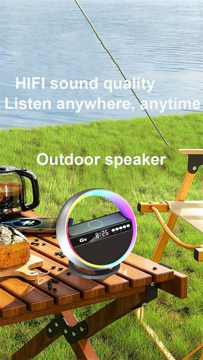 RGB Night Light Wireless Charger Bluetooth-Speaker