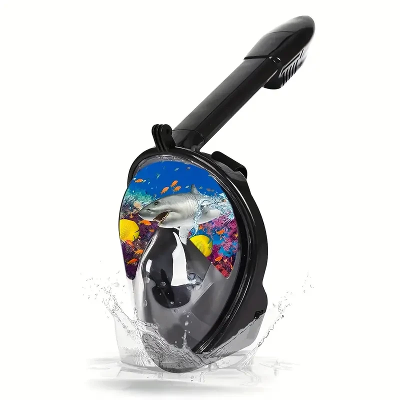 Full Face Snorkeling Mask With Panoramic View, Safe Breathing, Anti-Fog, Anti-Leakage And Camera Retention-Perfect For Adults And Swimmers Alike