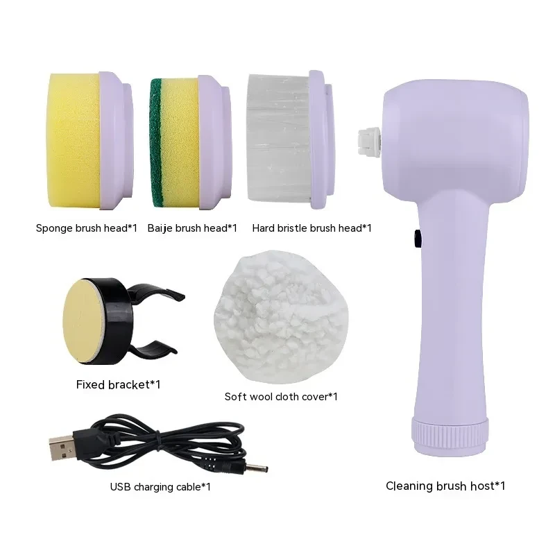 4 In 1 Spinning Scrubber Handheld Electric Cordless Cleaning Brush