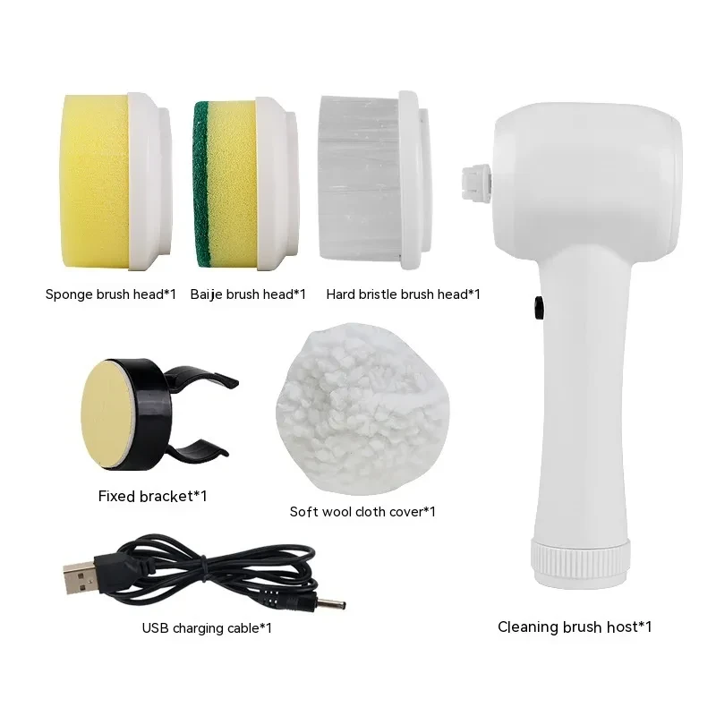 4 In 1 Spinning Scrubber Handheld Electric Cordless Cleaning Brush