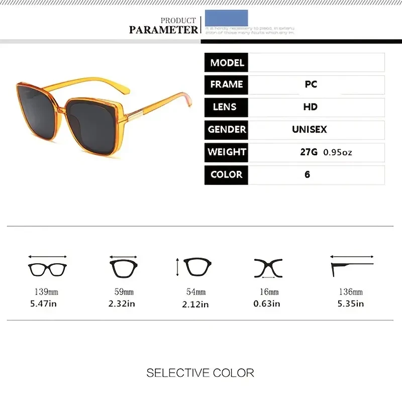 Fashion Square Oversize Cat Eye Glasses