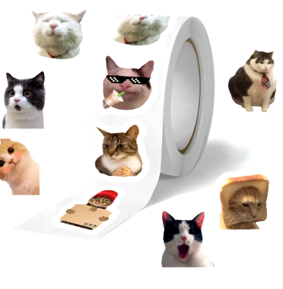 500pcs/roll Funny Cats MEME Cartoon