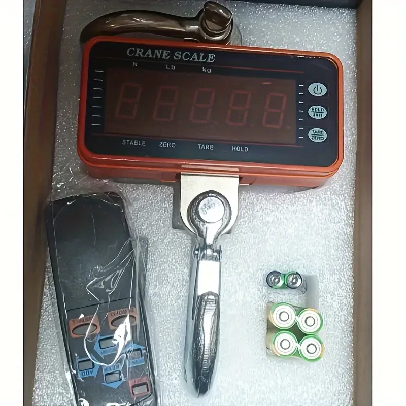 1500kg/3000lb Digital Crane Scale Industrial Heavy Duty Hanging Scale LED Display With Remote Orange