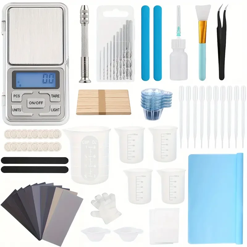 179-Piece Resin Casting Starter Kit, Comprehensive Epoxy Tools Set with Silicone Sheets