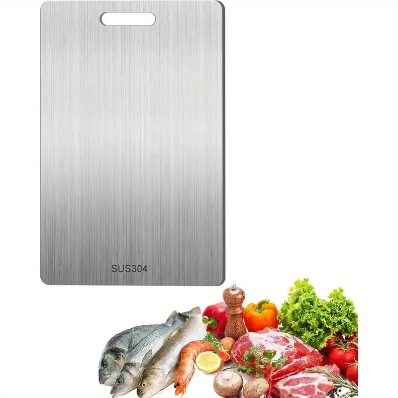 Premium Titanium Stainless Steel Cutting Board - Double-Sided for Preserving Flavors, Food Safe, Perfect for Kitchen & Dining