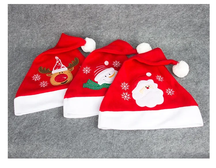 Cartoon Christmas Hat With Elk Santa Claus Embroidery Design