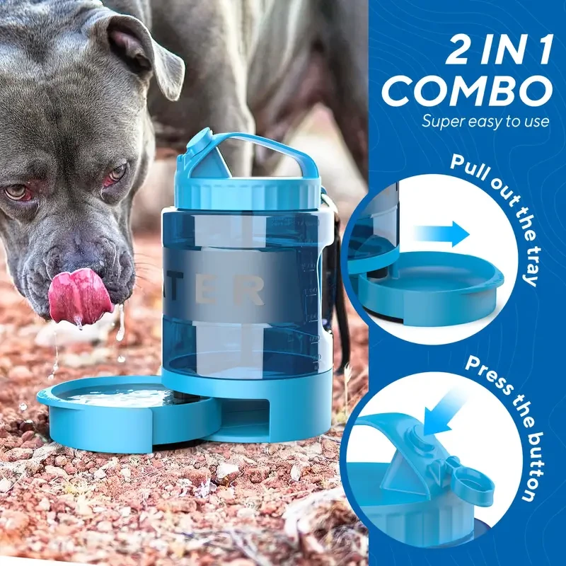 Dog Water Bowl Dispenser, Dog Water Bowl Travel For Camping Dog Park Hiking, 74oz Dog Water Dispenser With Pull-Out Travel Water Bowl For Small Medium And Large Dogs