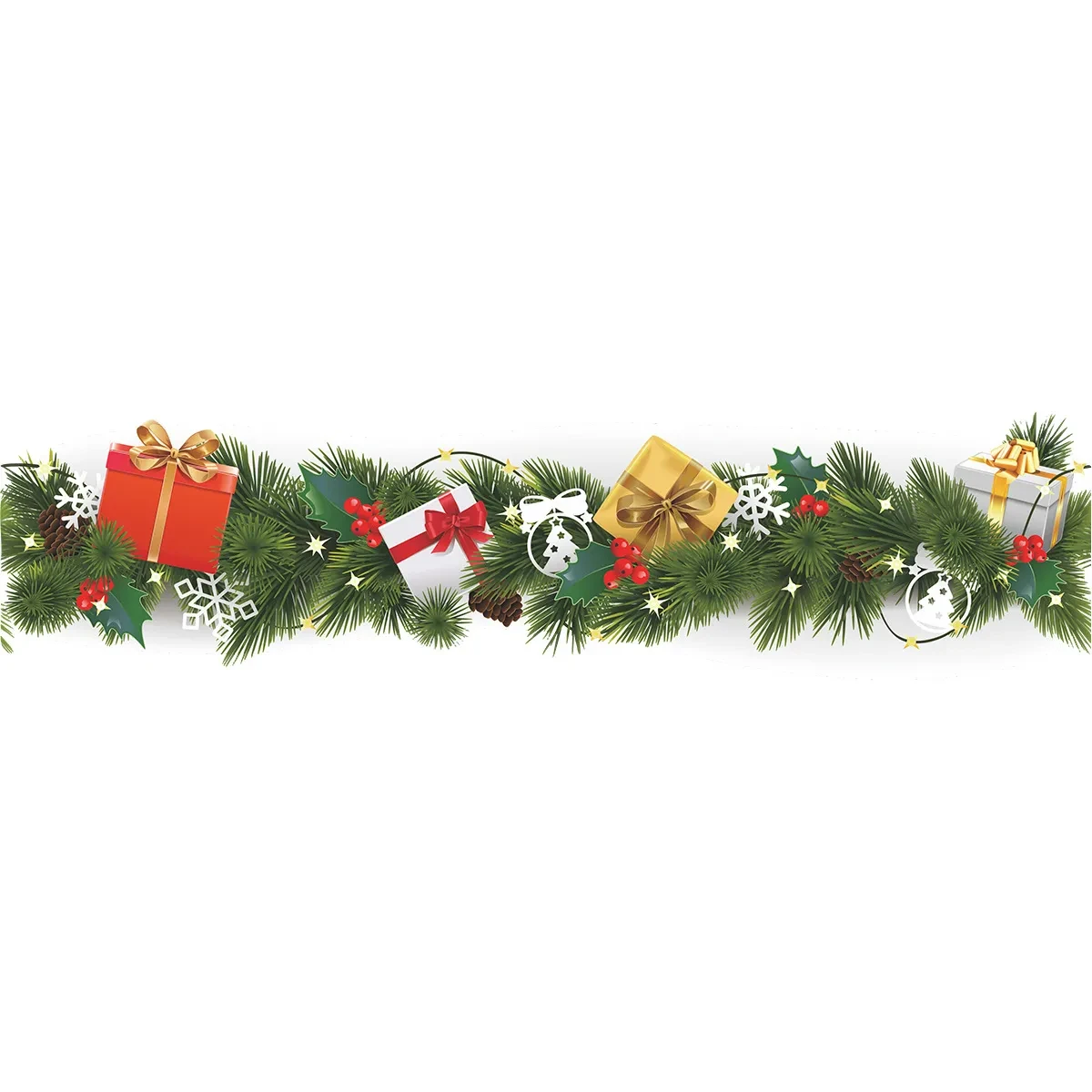 Christmas Waist Line Pine Branch Decoration Sticker
