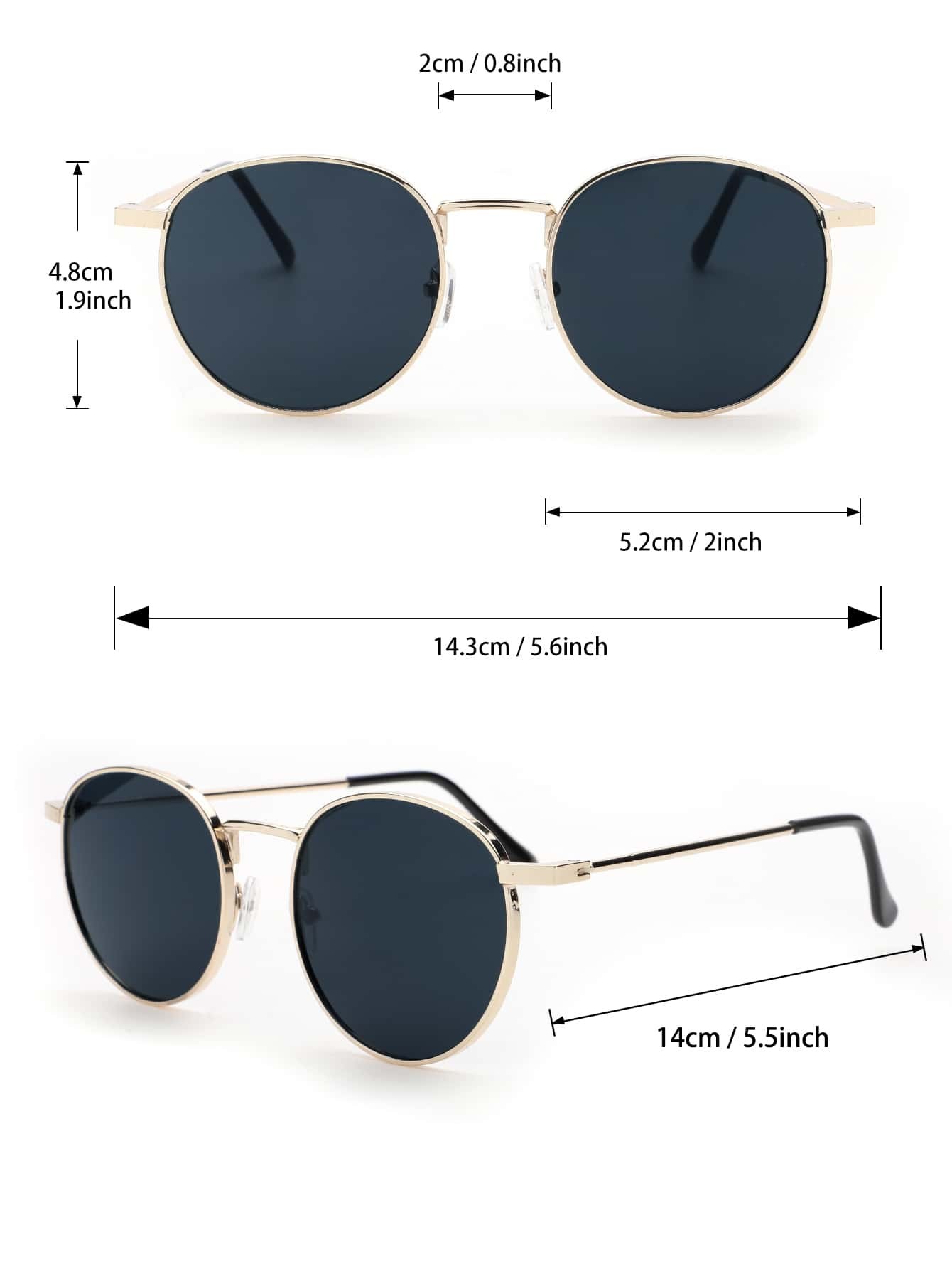 Unisex Metal Round Frame Vintage Y2K Sunglasses