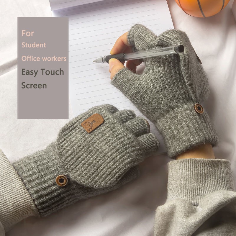 Knitted Fingerless Touch Screen Gloves