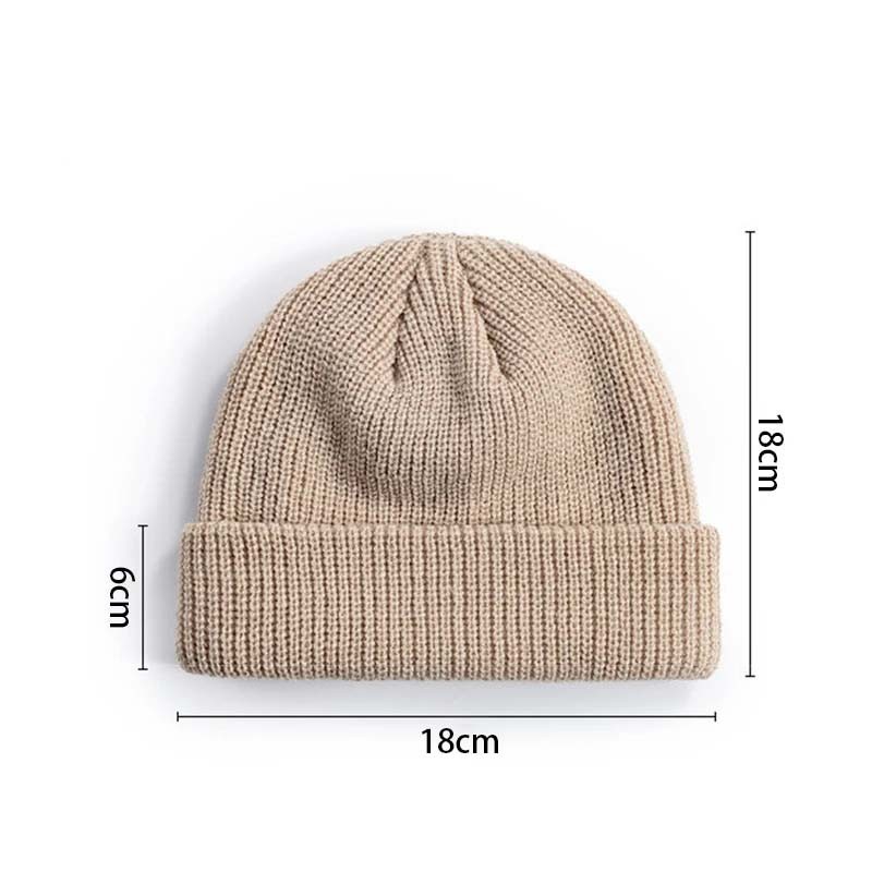 Rimiut Knitted Wool Beanie  Simple Warm Skull Cap