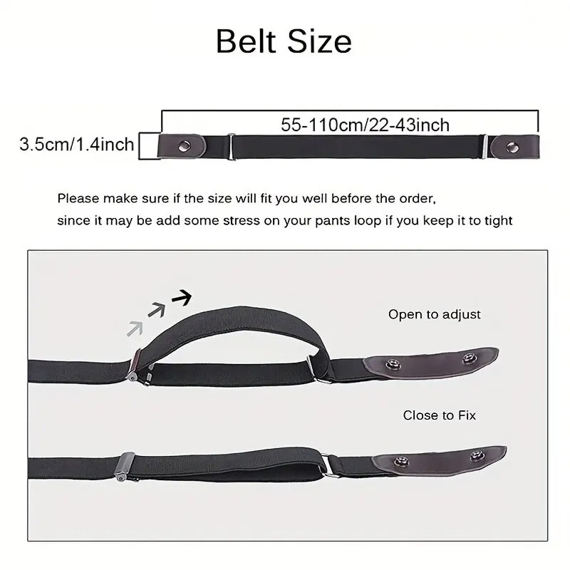 Simple & Fashionable Elastic Belt Adjustable Woven Invisible Seamless Belt
