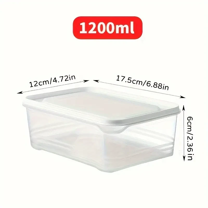 4-Pack 1200ml Plastic Refrigerator Storage Containers