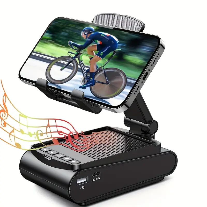 Cell Phone Stand With Wireless Speaker And Non-slip Base, Suitable For Indoor And Outdoor And Desktop