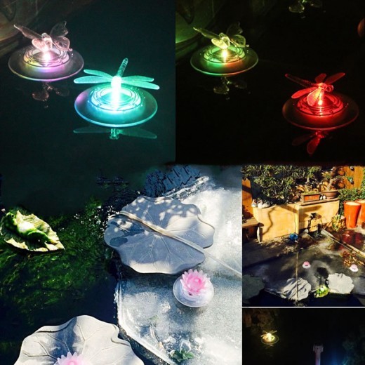 Solar LED Float Lamp Butterfly Dragonfly Shape Garden Pond Water Light Creative Swimming Pool Underwater Light Decor Accessories