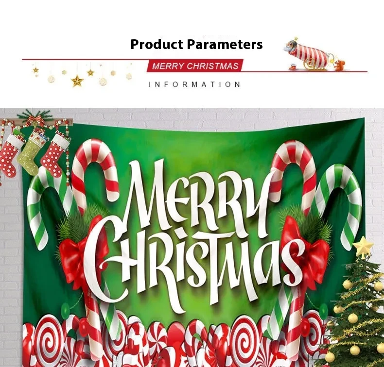 Christmas Background Fabric Garage Door Decoration Holiday Party