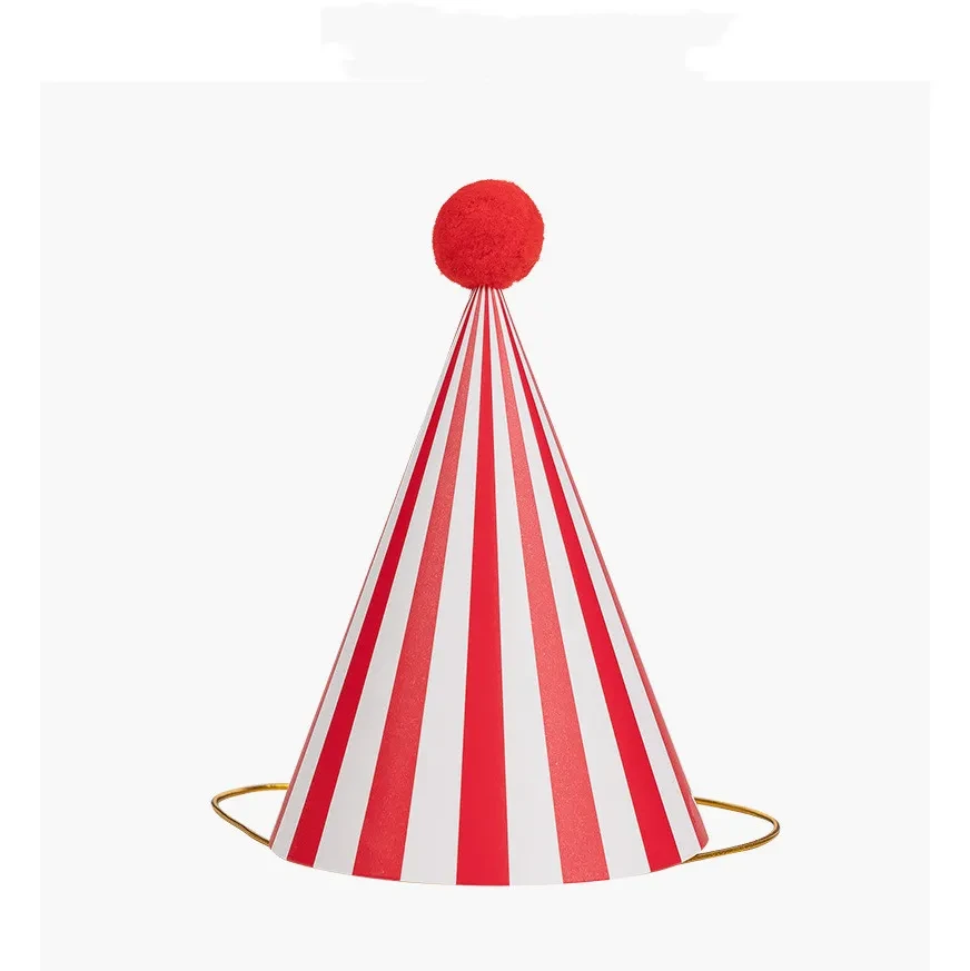 Plush ball printing party birthday hat children adult dress up supplies