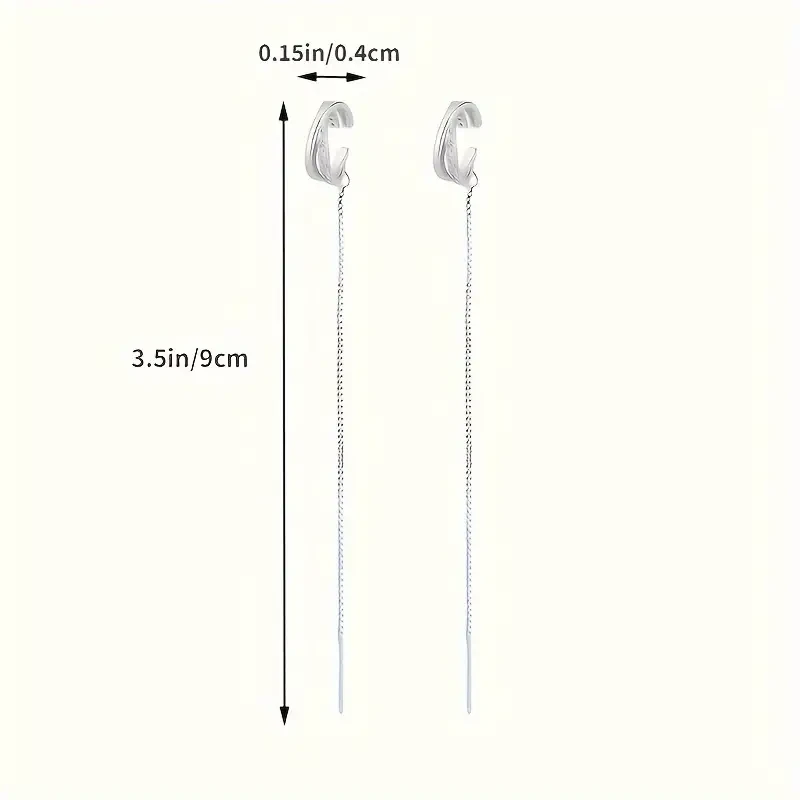 Sparkling Zircon Ear Cuff Threader Earrings