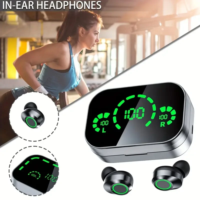 Three-Screen Intelligent Digital Display Wireless Earphones