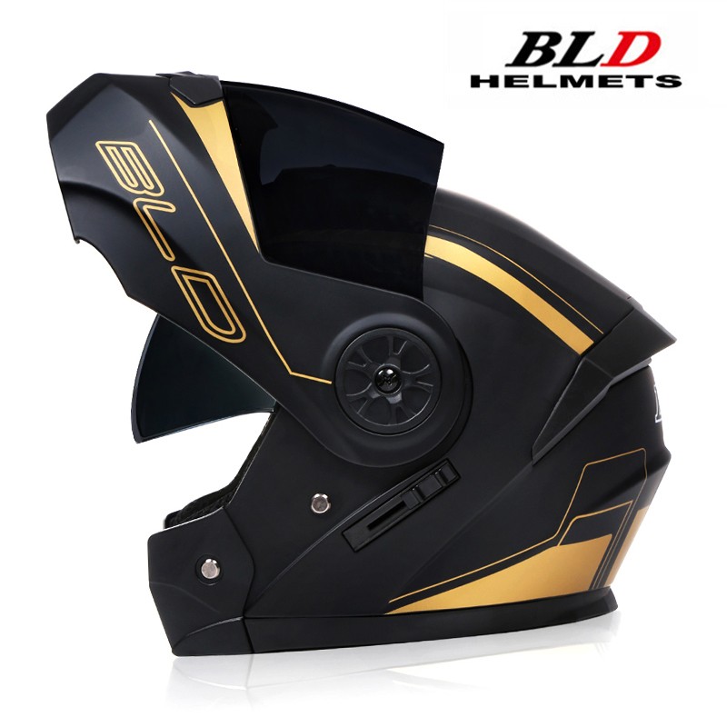 BLD Personalized Full Face Motorcycle Helmet  Dual Lens Flip-Up Helmet