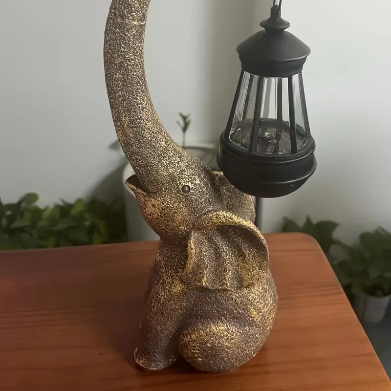 Solar-Powered Elephant Statue