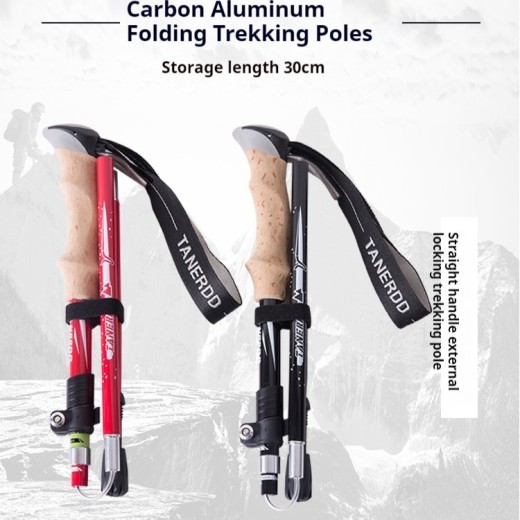 Outdoor Alpenstock Ultralight Retractable Folding Hiking