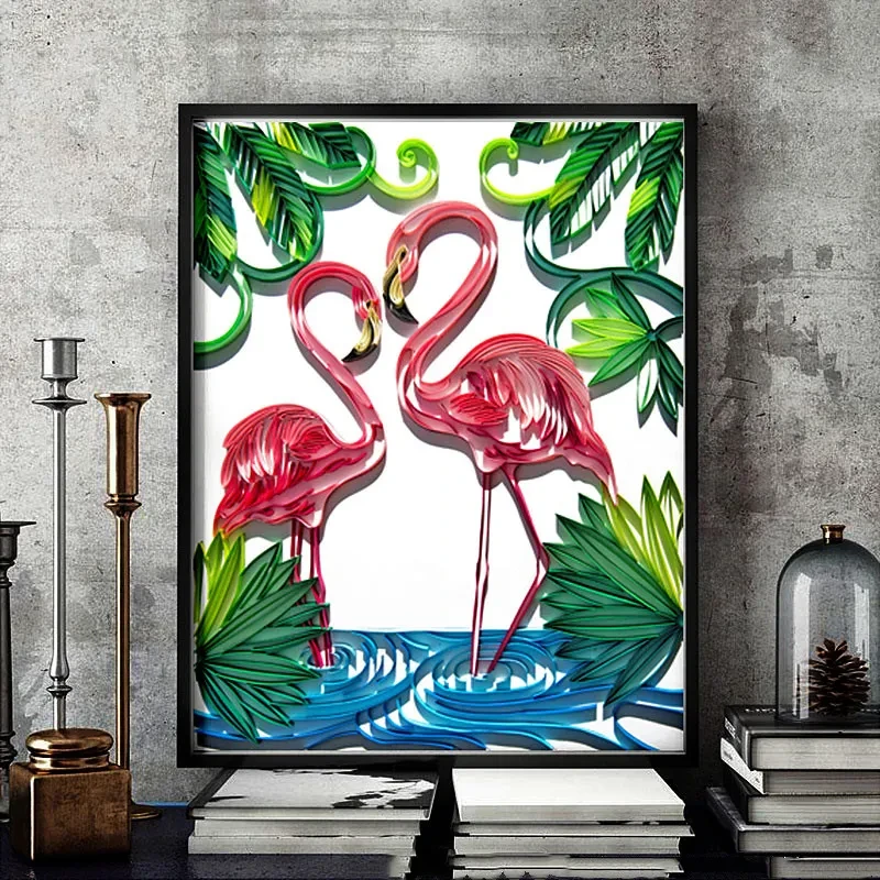 Quilted Paper Illustration Lobby Decoration Painting Slot