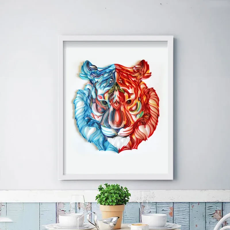 Quilted Paper Illustration Lobby Decoration Painting Slot