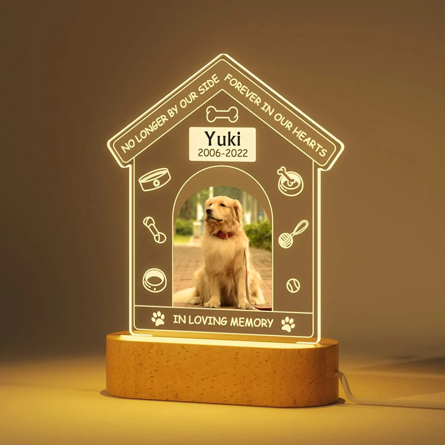 Dog Commemorative Photo Frame Night Light