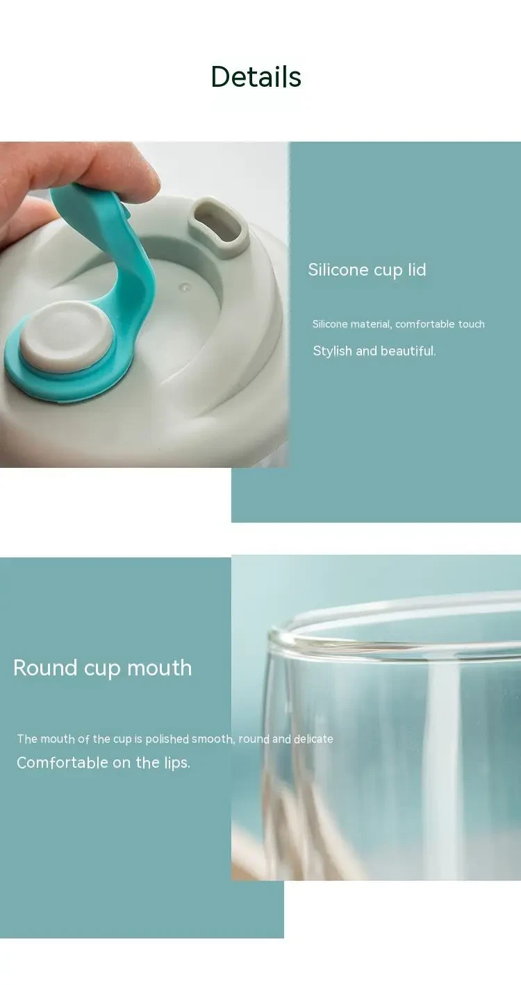 Borosilicate Double-layer Transparent Glass Tape Silicone Cover