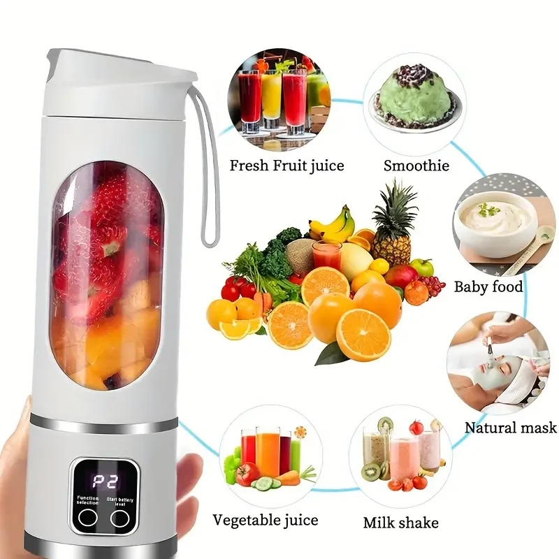 Jkuoo 15.22 Oz Portable Mini Blender & Juicer