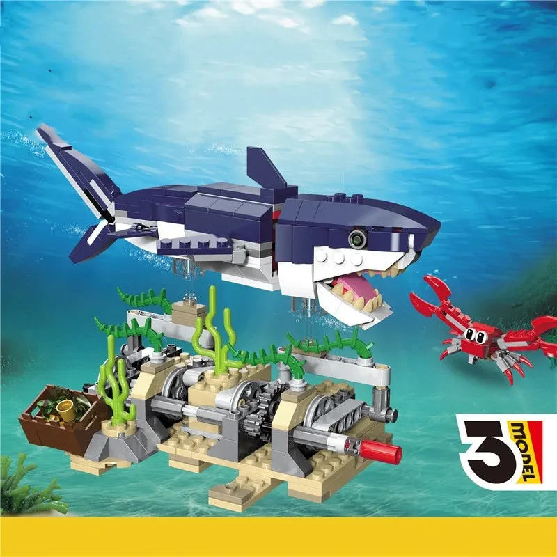 Building Blocks Changeable Series Submarine Creature Toys
