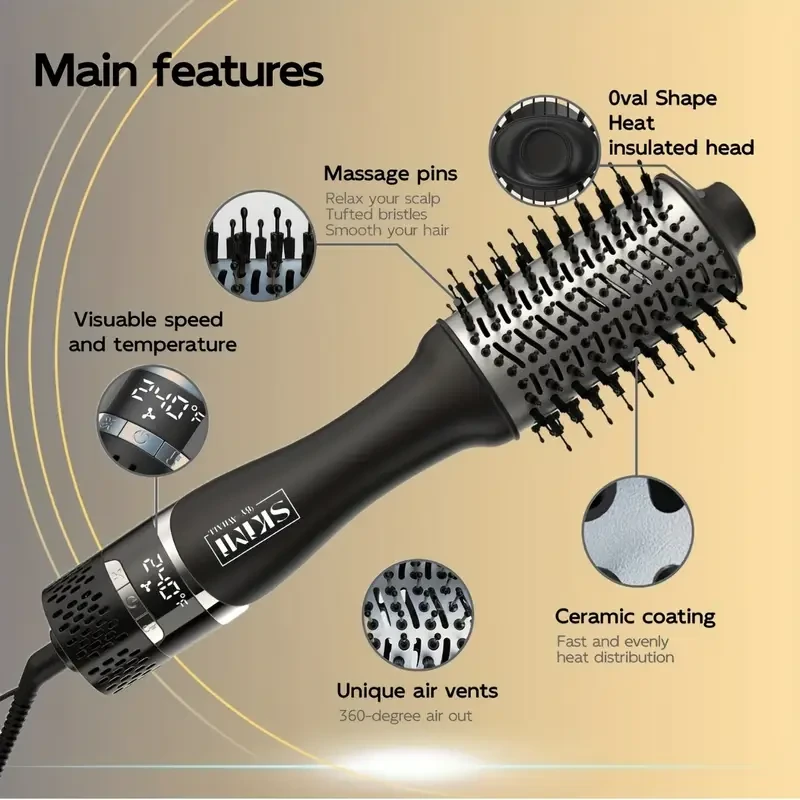 Hot Air Brush & Styler with Enhanced Barrel